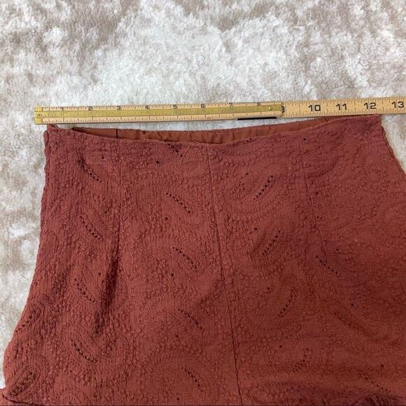 Eyelet Embroidery Ruffle Trim Knot Front Cami Top & Shorts Set SZ 4 chocolate - Picture 12 of 14